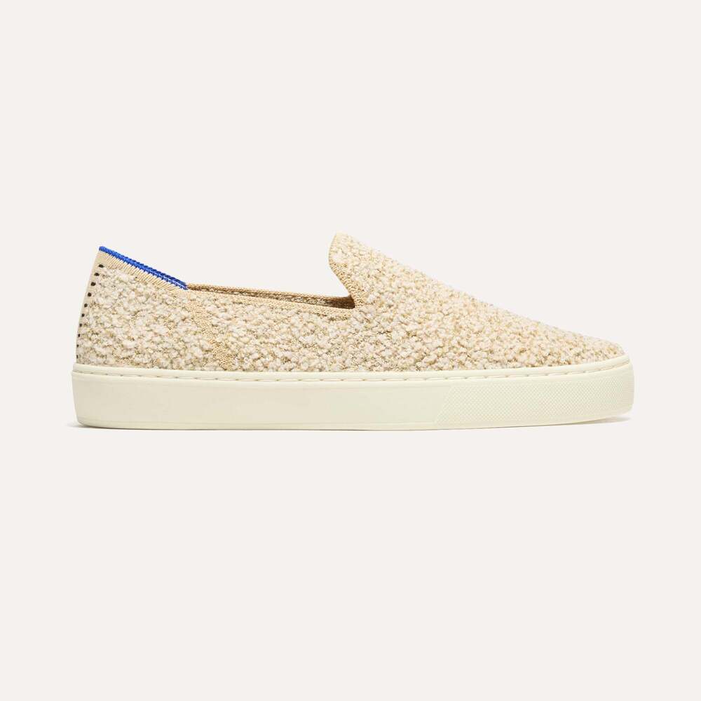Rothy's The Original Slip On Sneaker - Honeybun Shimmer Bouclé Size 9